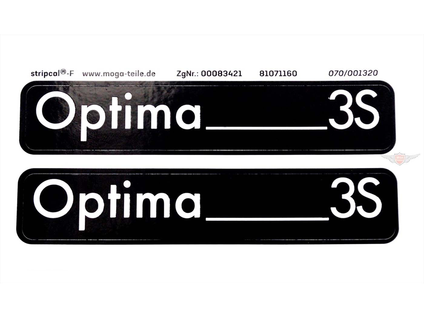 Set Autocolante MOGA 2 bucăți 105mm x 21mm pentru Sachs Optima 50