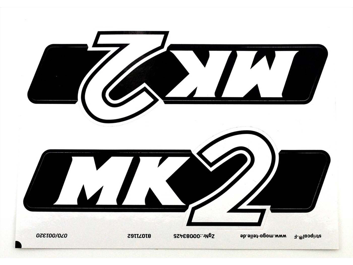 Set autocolante MOGA 2 bucăți 135mm x 47mm pentru Hercules K 50 Ultra (685)