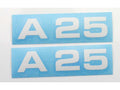 Set autocolante MOGA 2 piese lățime 74mm înălțime 17mm pentru Kreidler Florett, K50, K51 și alte modele