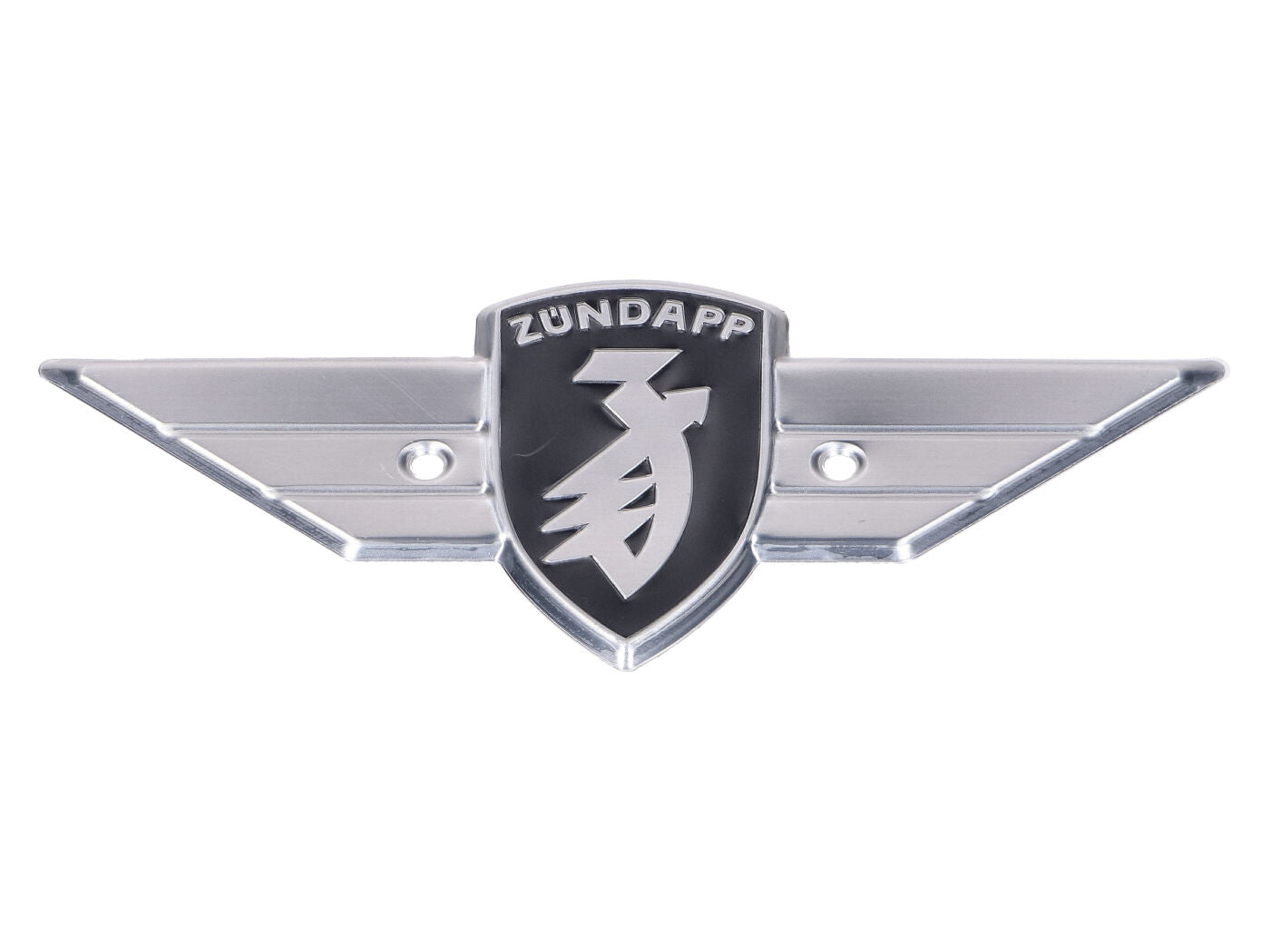 Emblemă Scut Picior 107mm x 45mm Distanță Găuri 36mm pentru Zündapp R 50, RS 50, Super Combinette și alte modele