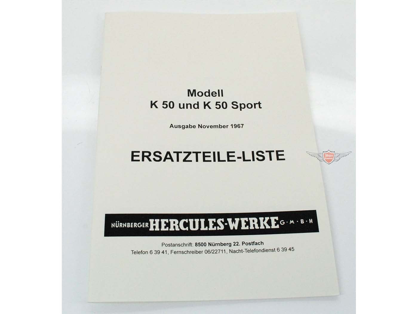 Catalog de piese pentru Hercules K 50, Zündapp KS 50 Sport și alte modele