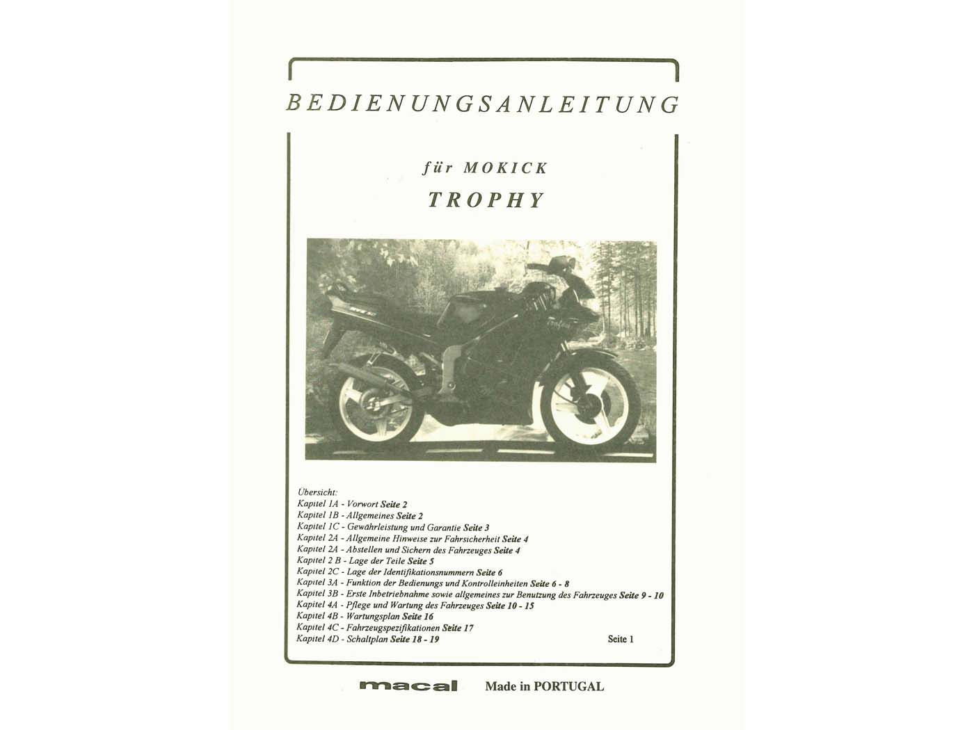 Manual de utilizare Macal pentru moped și Mokick