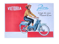 Afiș publicitar retro Preciosa anii 50 pentru moped Victoria