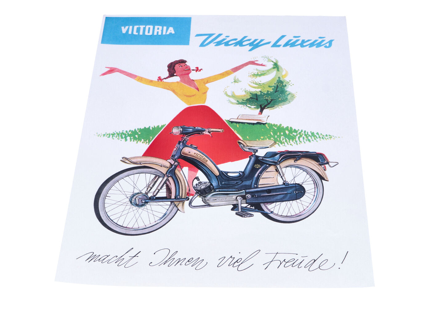Afiș Publicitar Retro Anii '50-'60 pentru Victoria Vicky L Moped de Lux