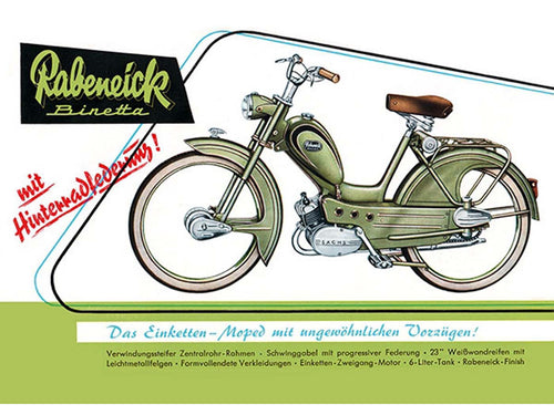 Afiș publicitar moped 29cm x 42cm pentru Rabeneick Binetta