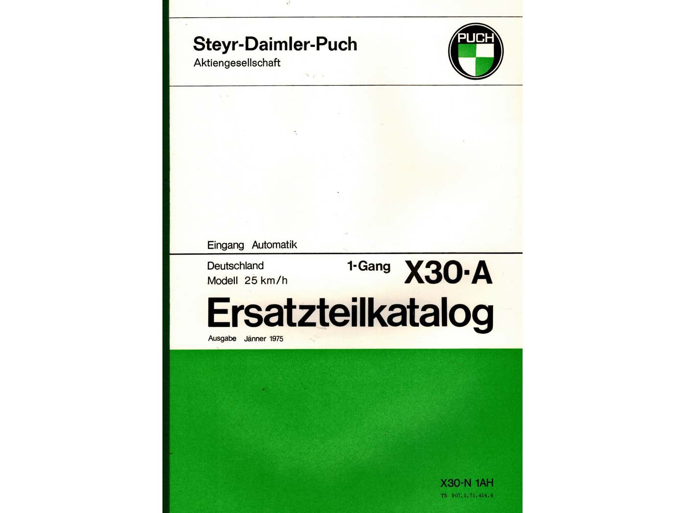Catalog piese de schimb 55 pagini format A4 pentru Puch X 30-A, X 30