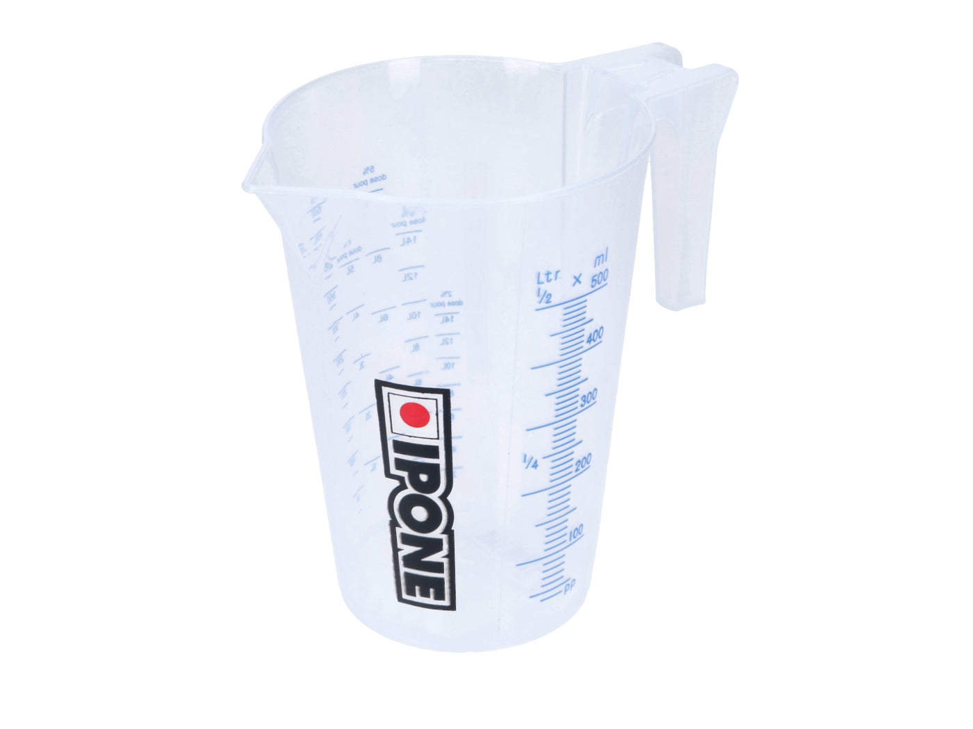 Pahar gradat IPONE pentru amestecat ulei, plastic transparent 500ml
