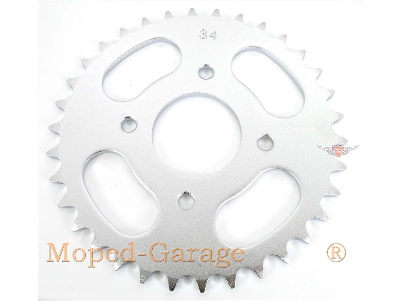 Coroană Presto aluminiu 34 dinți 4 găuri pentru Hercules Prima 2, 3, 4, 5, 6, Prima G3, Prima GT, Prima GX și alte modele
