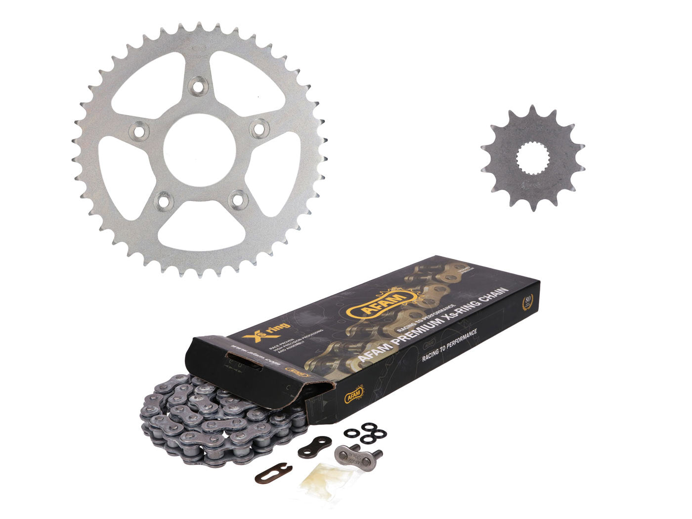 Set de lanț AFAM 17/40 dinți pentru Aprilia RS 125 2T 99-05, RS Tuono 125 2T