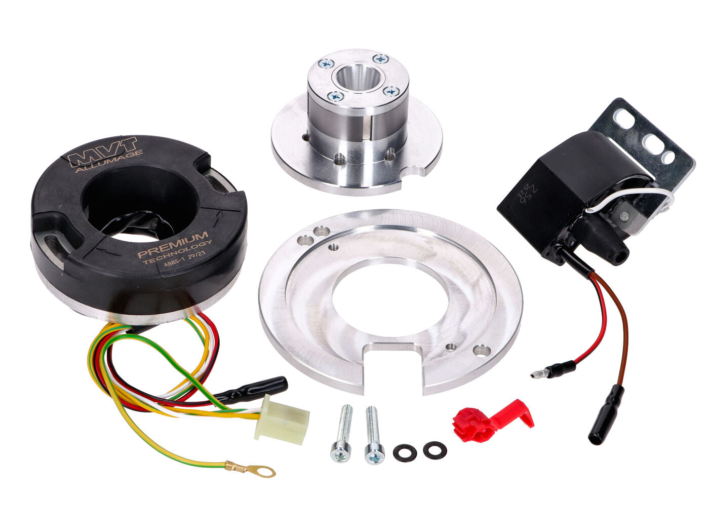 Sistem de aprindere cu rotor interior MVT Allumage Premium V2 cu lumini pentru MBK, Yamaha, Adly, Malaguti și alte modele Minarelli 2003-