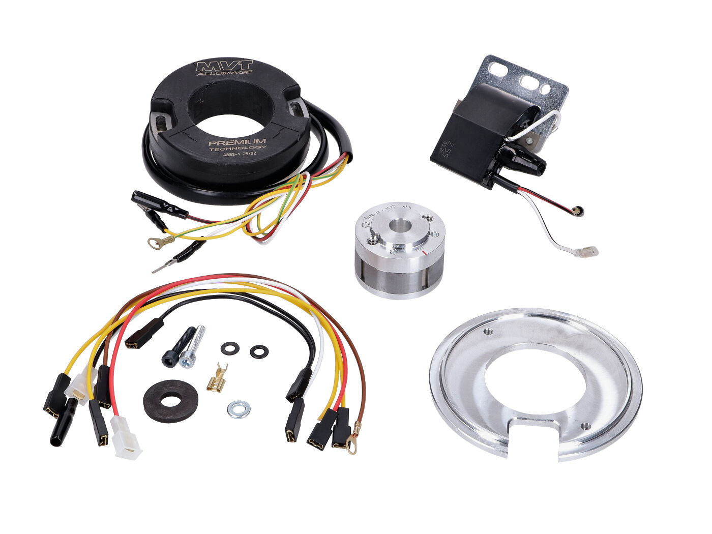 Sistem de aprindere cu rotor intern MVT Allumage Premium Versiunea 2.0 cu lumină pentru Simson S51, S53, S70, S83, SR50, SR80, KR51/2