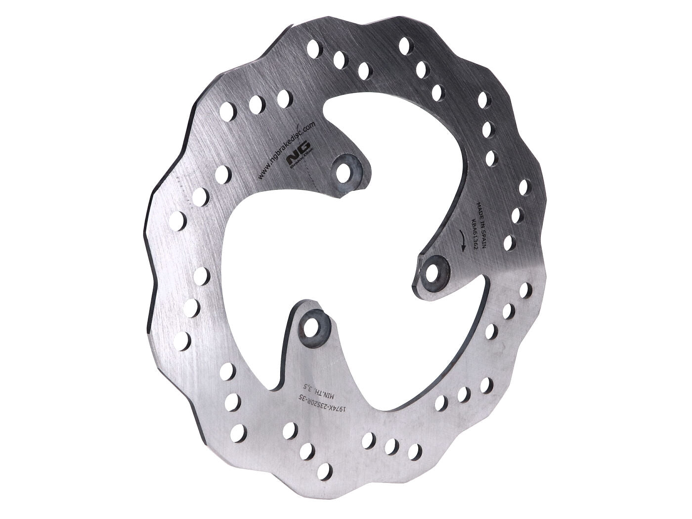 Disc de frână NG Brake Disc Wavy spate pentru Rieju RS3 50 (AM6)