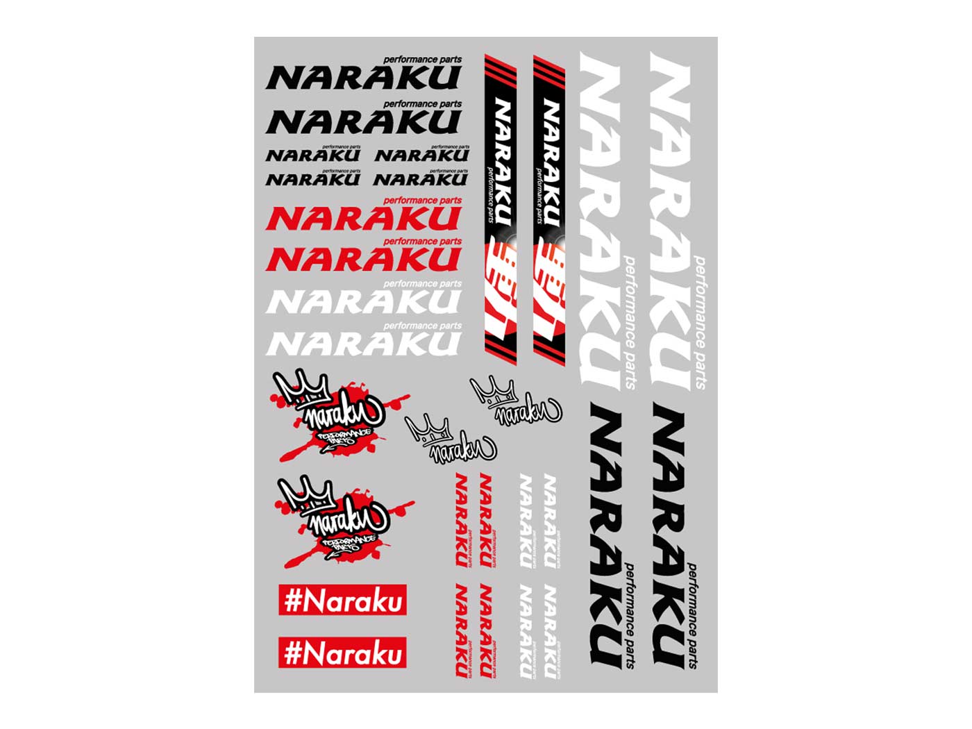 Set autocolante Naraku 29,7x21 cm, 30 bucăți, transparente, universal