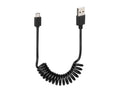 Cablu USB spiralat tip Micro-USB 100cm negru Lampa universal