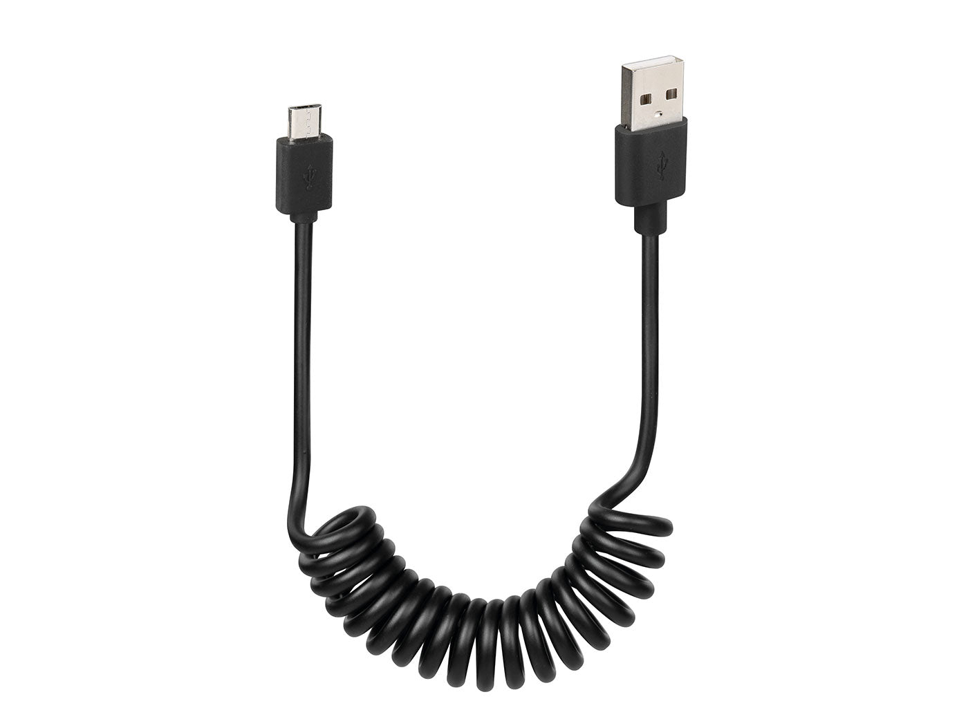 Cablu USB spiralat tip Micro-USB 100cm negru Lampa universal