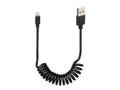 Cablu USB spiralat Lampa tip USB-A la Lightning 100cm negru universal