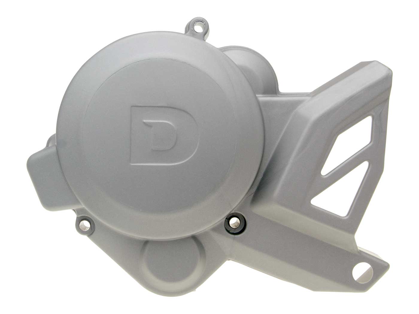 Capac alternator Piaggio OEM gri pentru Derbi Senda 50 R, GPR 50 2T motor D50B și alte modele
