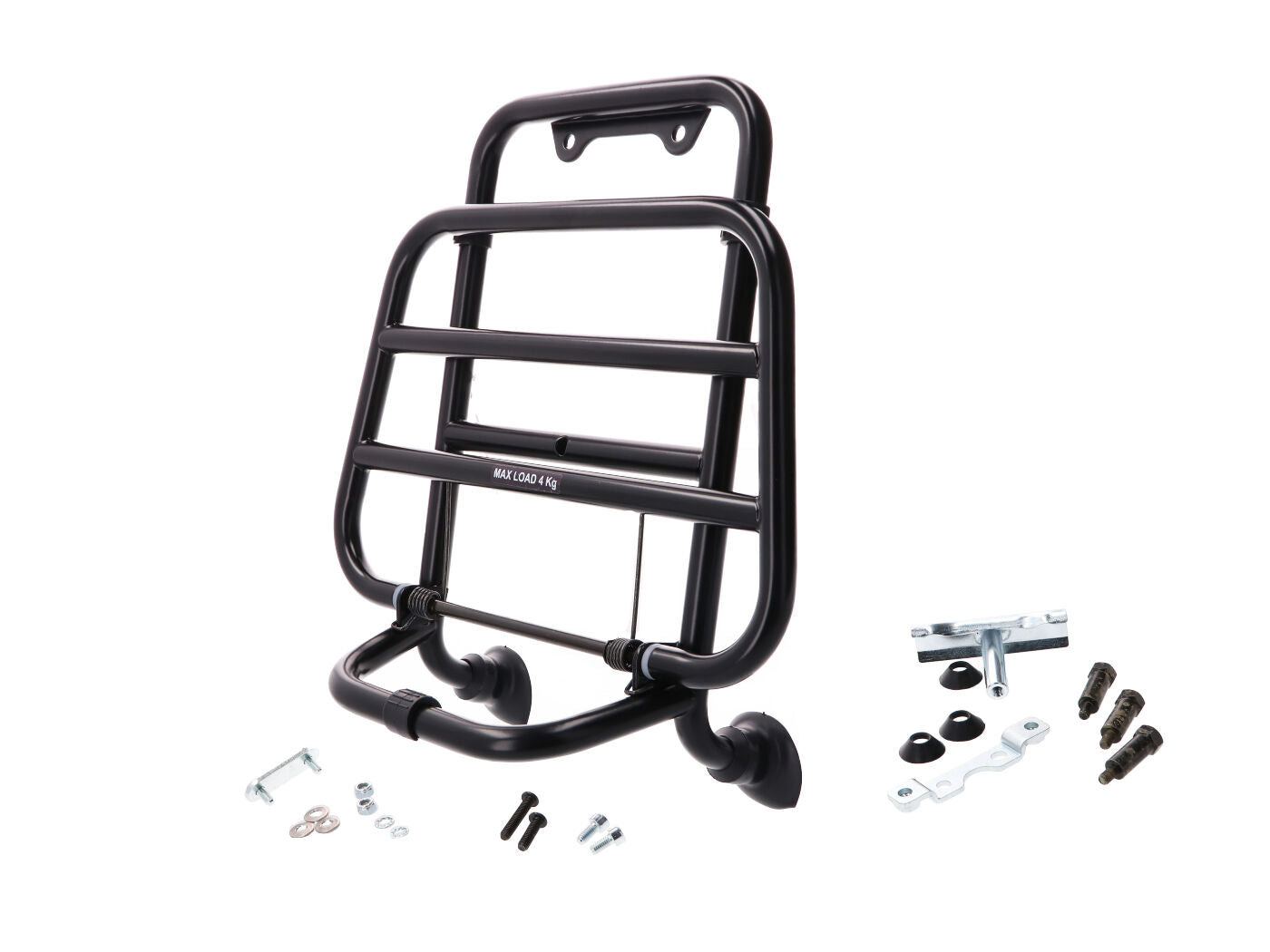 Suport bagaje față Vespa OEM rabatabil negru pentru Vespa GT 125, GT 200, GTS 125, GTV 125, GTS 250, GTS 300 și alte modele