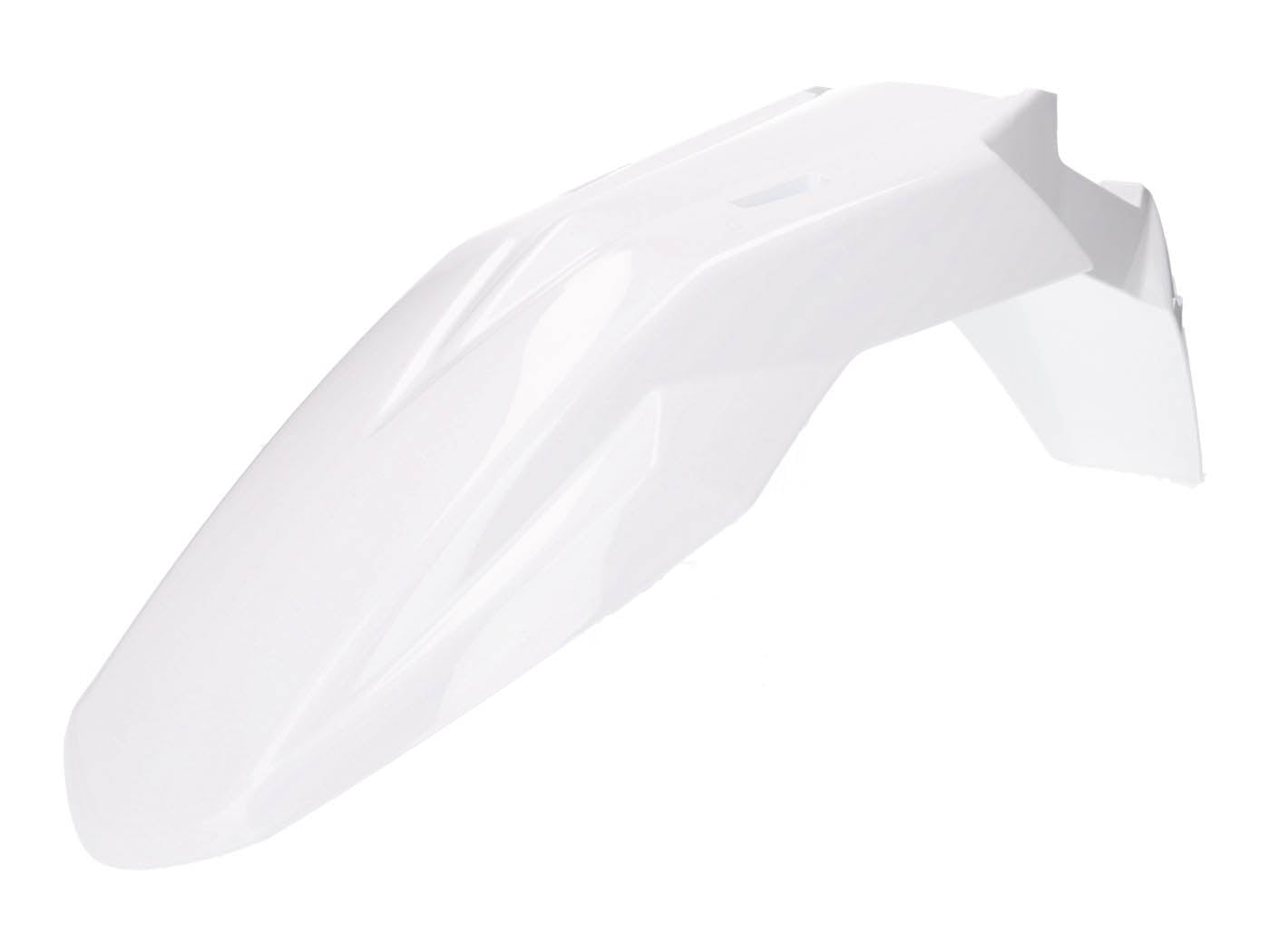 Aripă față Piaggio OEM albă pentru Aprilia RX, SX, Derbi Senda, Gilera RCR, SMT 50 Euro4 2018- și alte modele