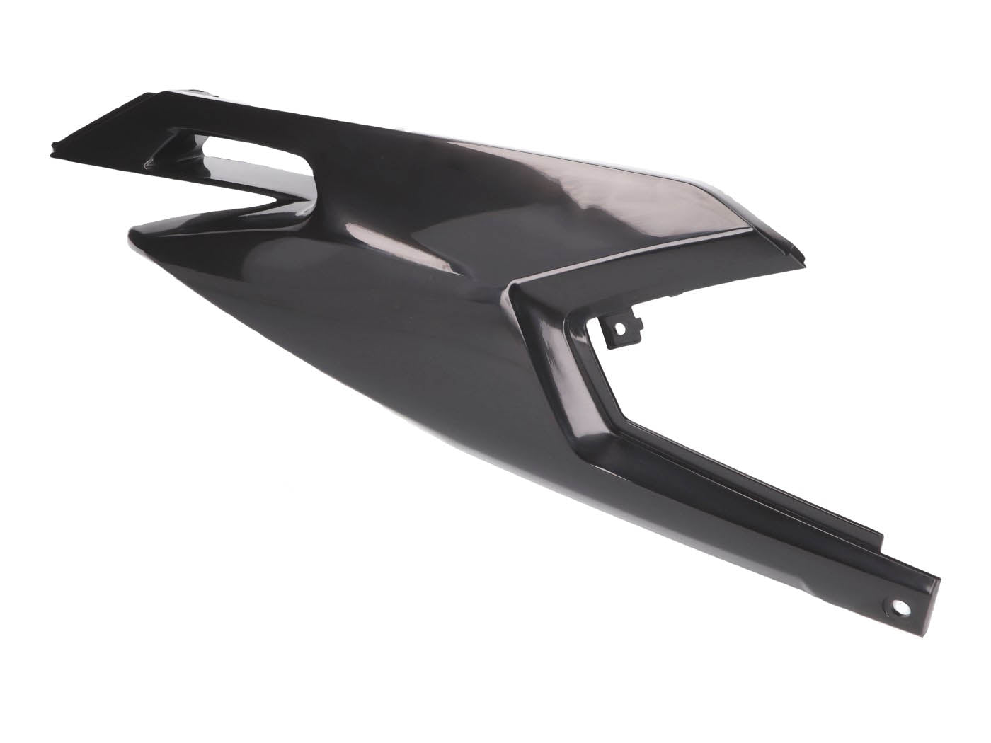 Capac lateral dreapta spate Piaggio OEM negru pentru Aprilia RX, SX, Derbi Senda, Gilera RCR, SMT 50 Euro4 2018-