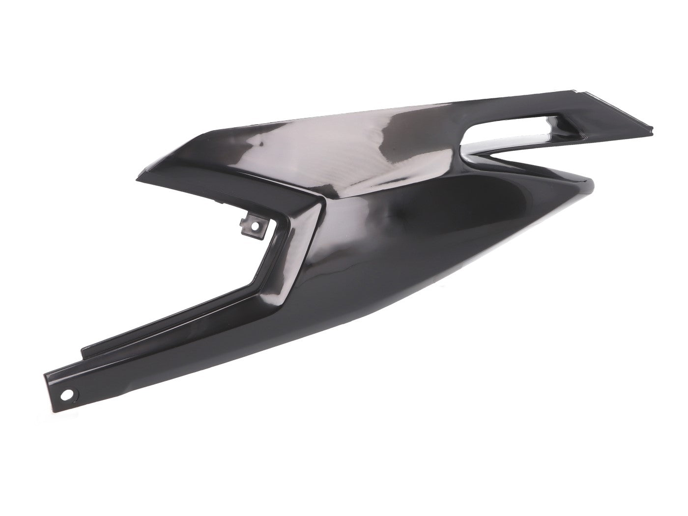 Capac lateral stânga spate Piaggio OEM negru pentru Aprilia RX, SX, Derbi Senda, Gilera RCR, SMT 50 Euro4 2018-