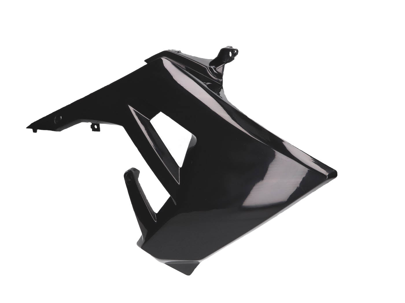 Carenaj rezervor dreapta Piaggio OEM negru pentru Derbi Senda 50 R, Senda 50 SM X-Treme, SM Racing, SM Limited și alte modele