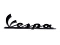 Emblemă Piaggio „Vespa" cromat negru OEM 100x35mm pentru Vespa GT, LX, LXV, S, GTS și alte modele