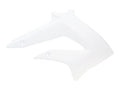 Capac rezervor dreapta Piaggio OEM alb pentru Derbi Senda 50, Gilera RCR 50, SMT 50 și alte modele