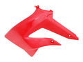 Capac rezervor stânga Piaggio OEM roșu pentru Derbi Senda 50 R/SM DRD, Gilera RCR 50, SMT 50 și alte modele