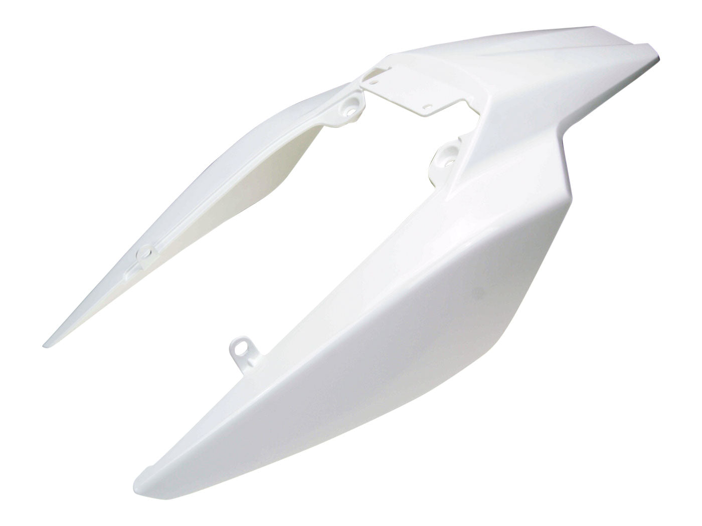 Panou spate OEM Derbi alb pentru Derbi Senda 50 R/SM DRD, Gilera RCR 50, SMT 50 și alte modele