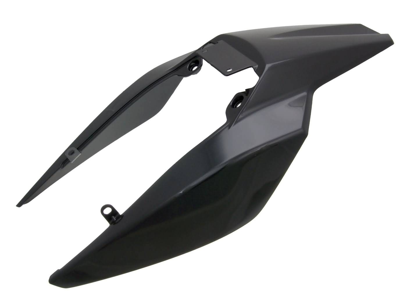 Panou spate Piaggio OEM negru pentru Derbi Senda 50 R/SM DRD, Gilera RCR 50, SMT 50 și alte modele