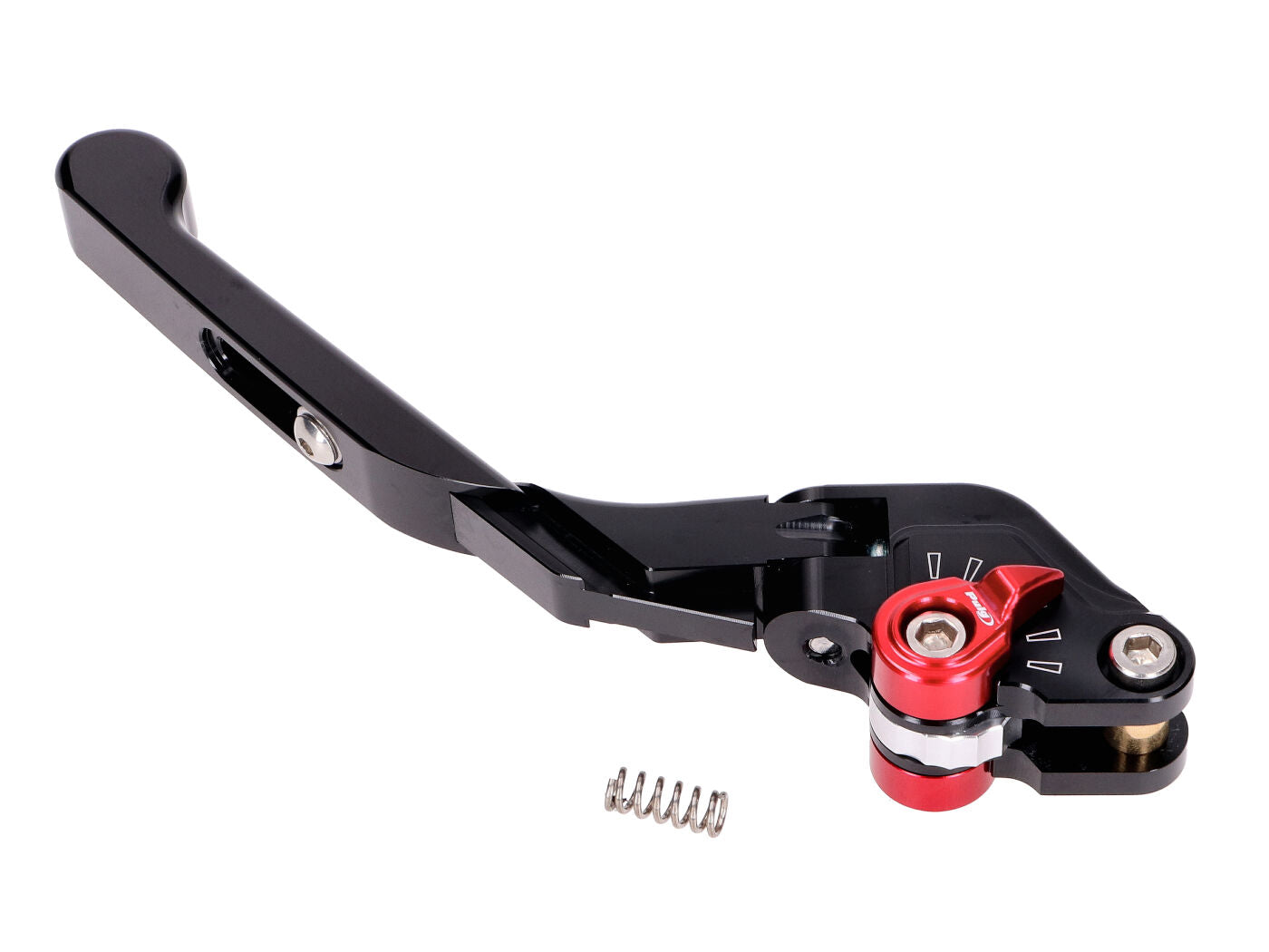 Manetă ambreiaj / frână spate Puig 3.0 reglabilă, pliabilă, lungime reglabilă, negru-roșu pentru KTM, Kymco, Yamaha și alte modele