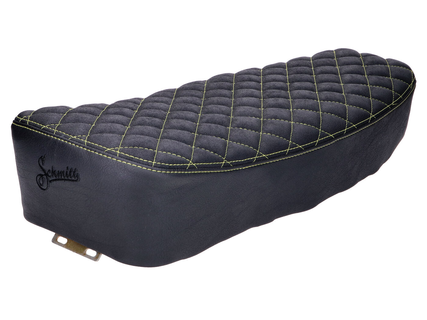 Husă șa Schmitt matlasată romb, negru / galben pentru Simson S51, S70