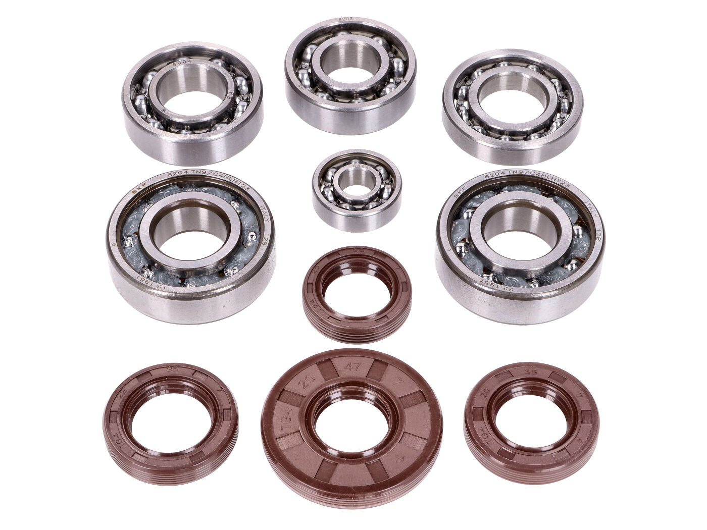 Set rulmenți arbore cotit Schmitt Racing TN9 colivie polimer C4 pentru Simson SD50, KR51/2, S51, S53, SR50 și alte modele
