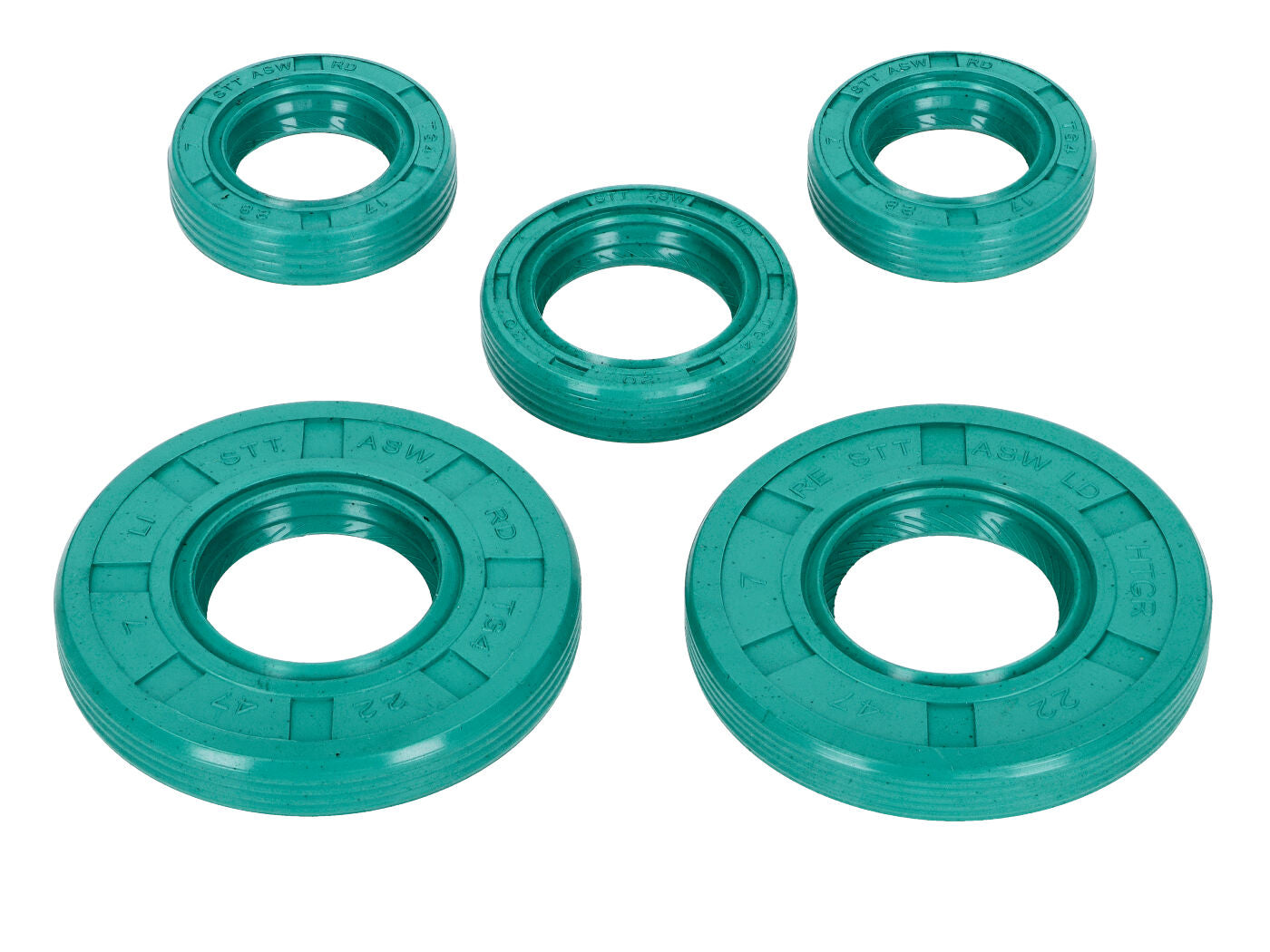 Set simering Schmitt Evolution FKM verde cu direcție de răsucire pentru Simson KR51/1 Schwalbe, Sperber SR4-3, Habicht SR4-4, Star SR4-2