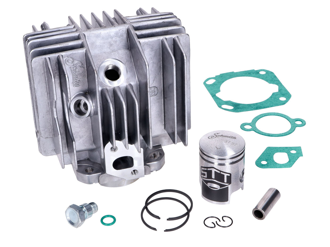 Kit Cilindru Schmitt 50cc/38mm (cursă 42mm) versiune moped 25km/h pentru Hercules, Sachs