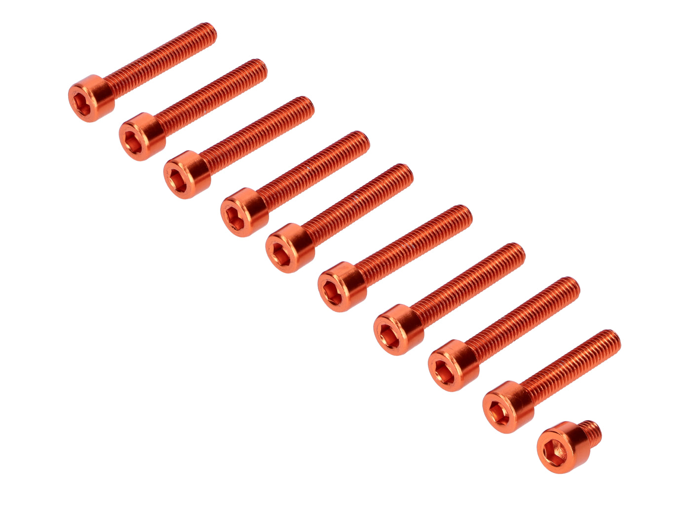 Set șuruburi capac motor Schmitt portocaliu pentru Simson S50, S51, S70, S53, S83 Enduro