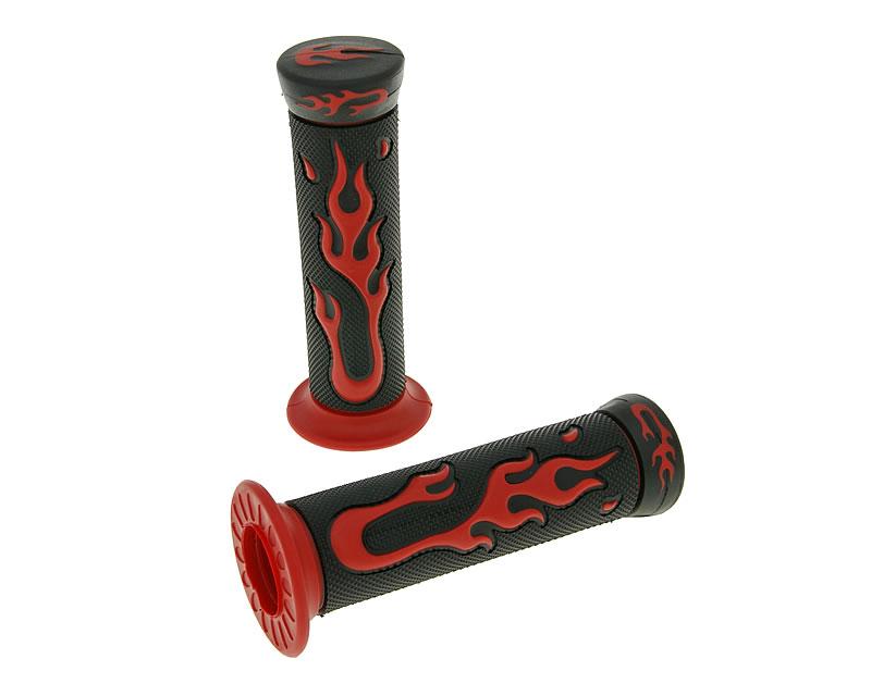 Manșoane ghidon Vparts Flame negru-roșu universal