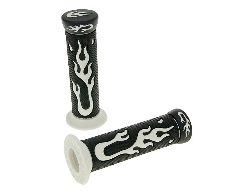 Set manșoane ghidon Vparts model Flacără negru-alb universal
