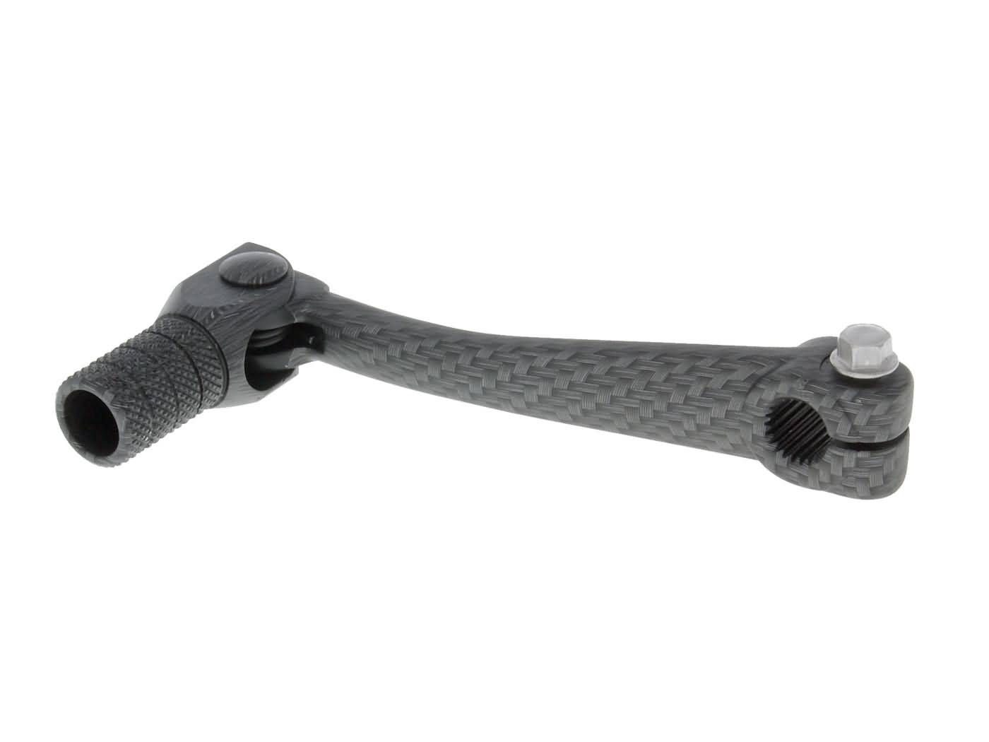 Pedală schimbător Vparts aluminiu aspect carbon pentru Rieju, Beta, Motorhispania, Peugeot, Fantic Motor și alte mărci (AM6)