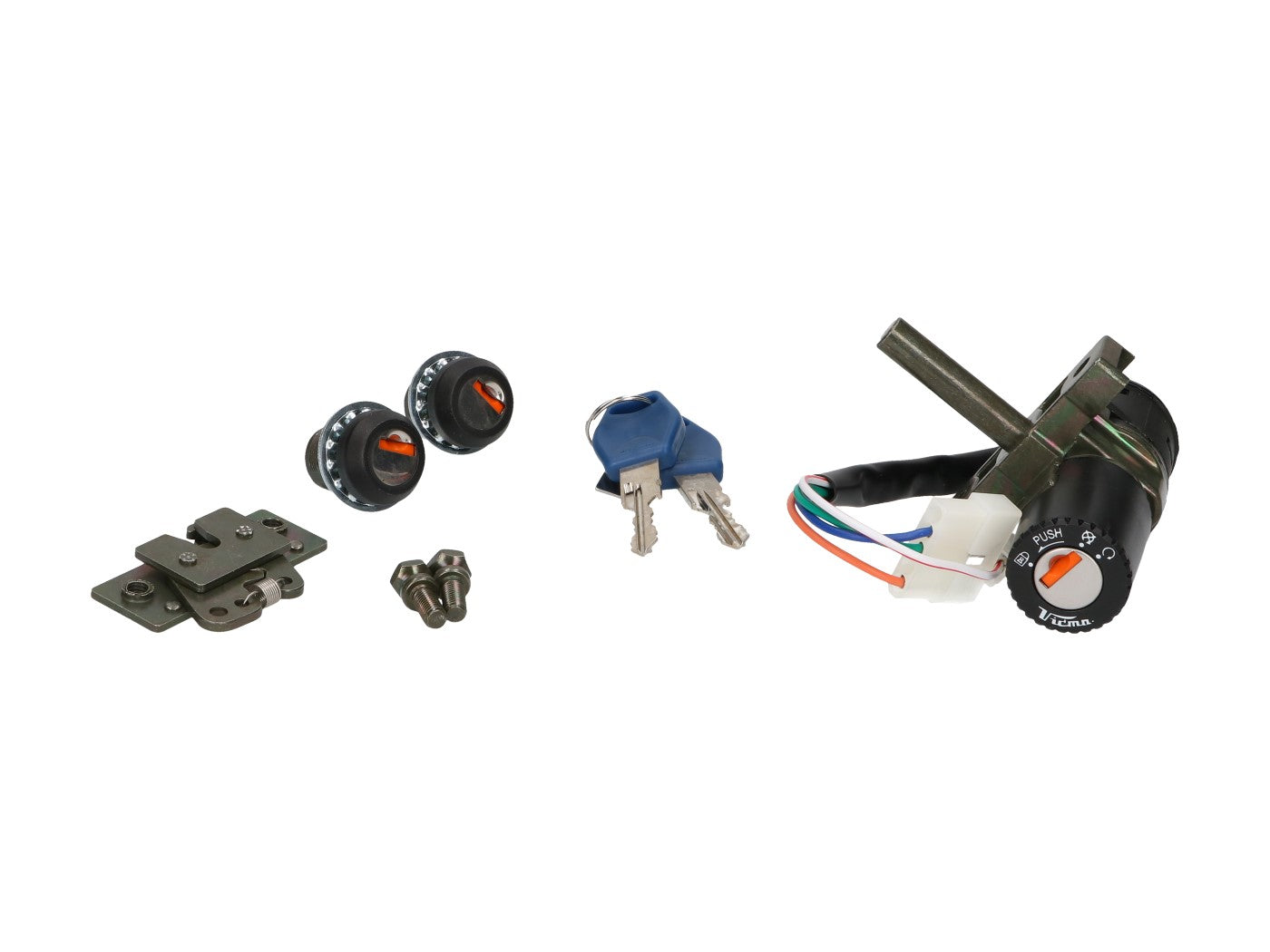 Set de încuietori Vparts pentru Derbi Hunter 50, Paddock 50 AC, Paddock 50 LC, GP1 50 2T și alte modele