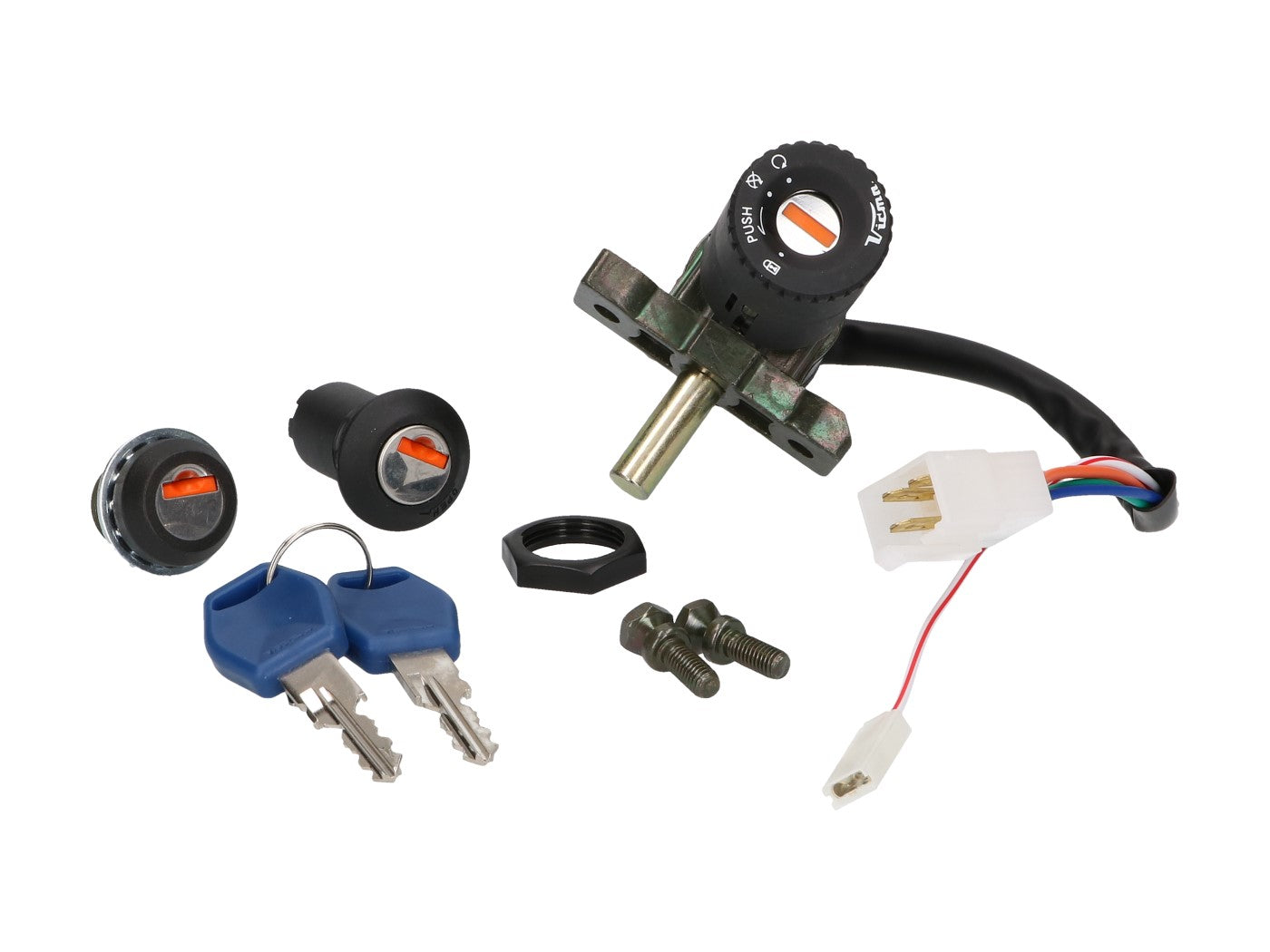 Set de încuietori Vparts pentru Aprilia Mojito / Habana Custom 50 și Mojito / Habana 125