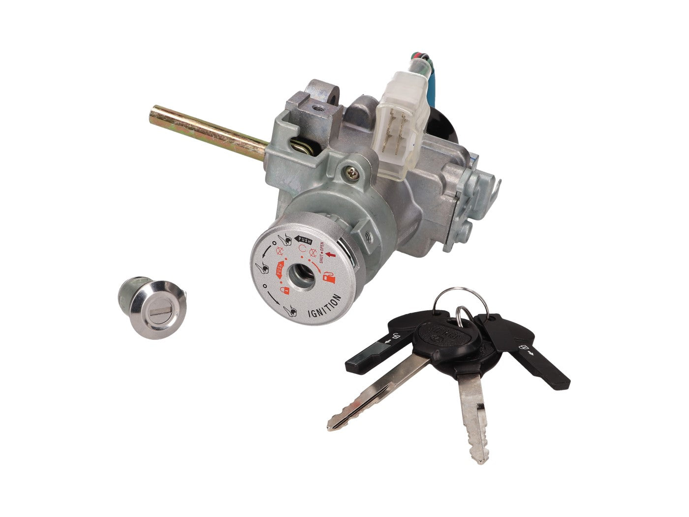 Set de încuietori Vparts pentru Kymco Xciting 250, Xciting 250i, Xciting 300i R, Xciting 500, Xciting 500i și alte modele