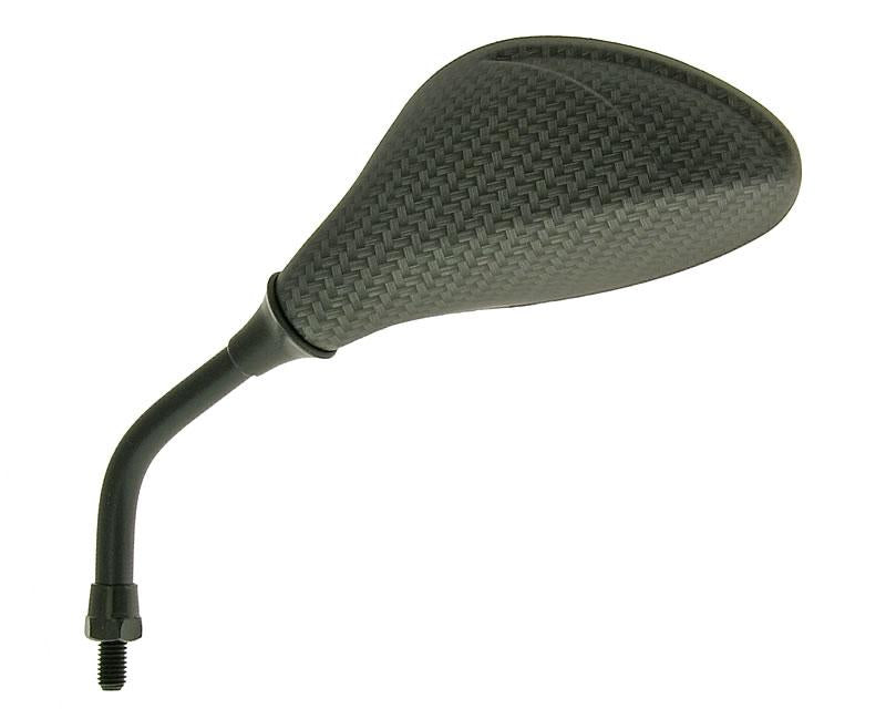 Oglindă Vparts Flash aspect carbon stânga, filet scurt M8 universal