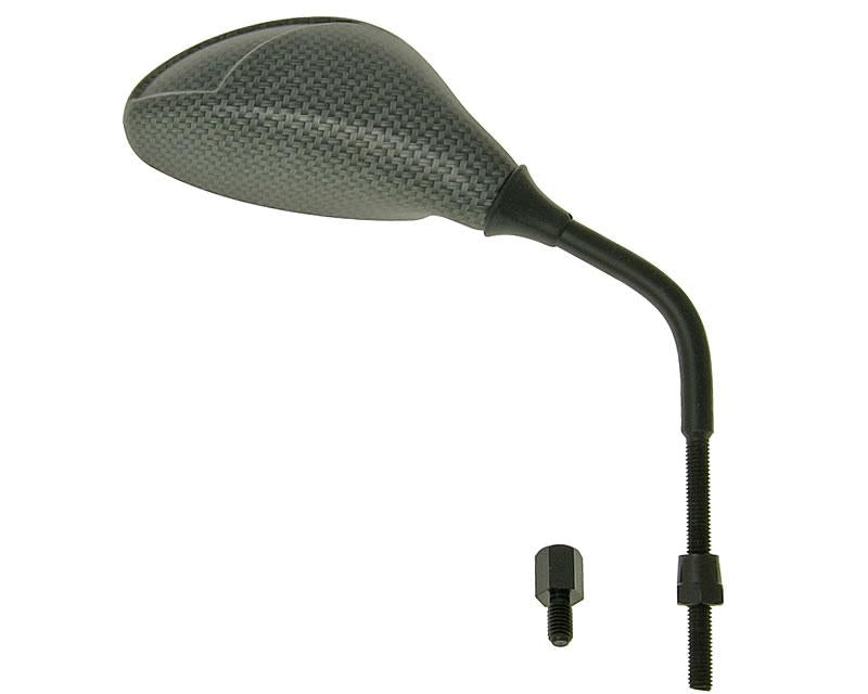 Oglindă Vparts Flash aspect carbon dreapta M8 filet lung universal