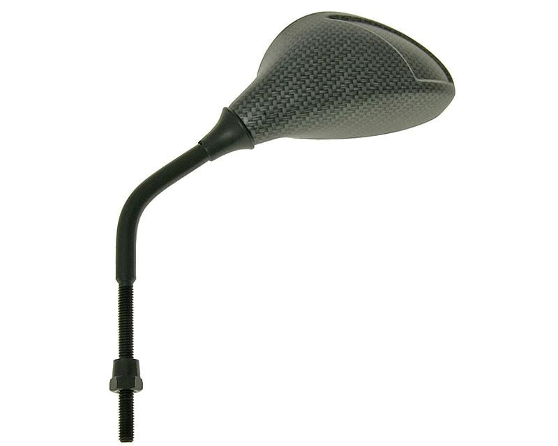 Oglindă Vparts Flash aspect carbon stânga, filet lung M8, universal