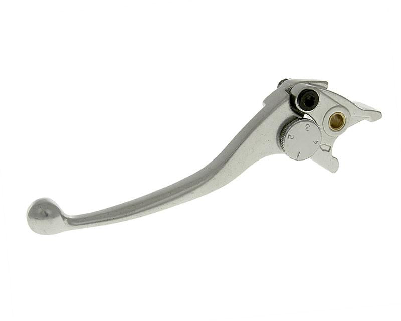 Manetă de frână stânga Vparts argintie pentru Kymco Xciting 250, Xciting 250i, Xciting 500, Xciting 500i