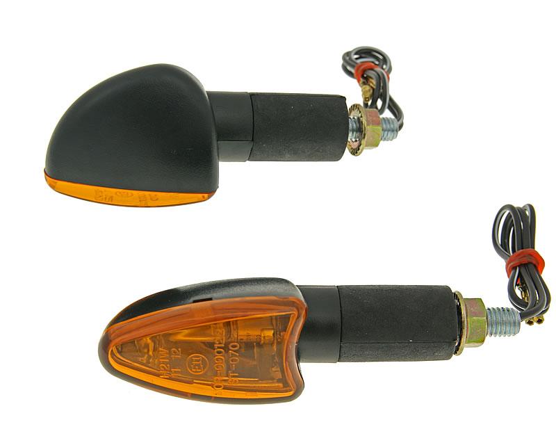 Set Semnalizări Vparts Edge M8 filet negru sticlă portocalie versiune lungă universal