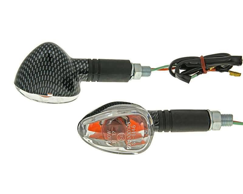 Set Semnalizări Vparts Doozy M10 Aspect Carbon Transparent Versiune Lungă Universal