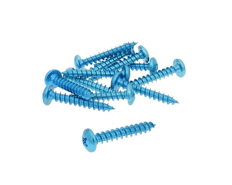 Set 12 Șuruburi Carenaj Vparts M5x30 din Aluminiu Anodizat Albastru universal